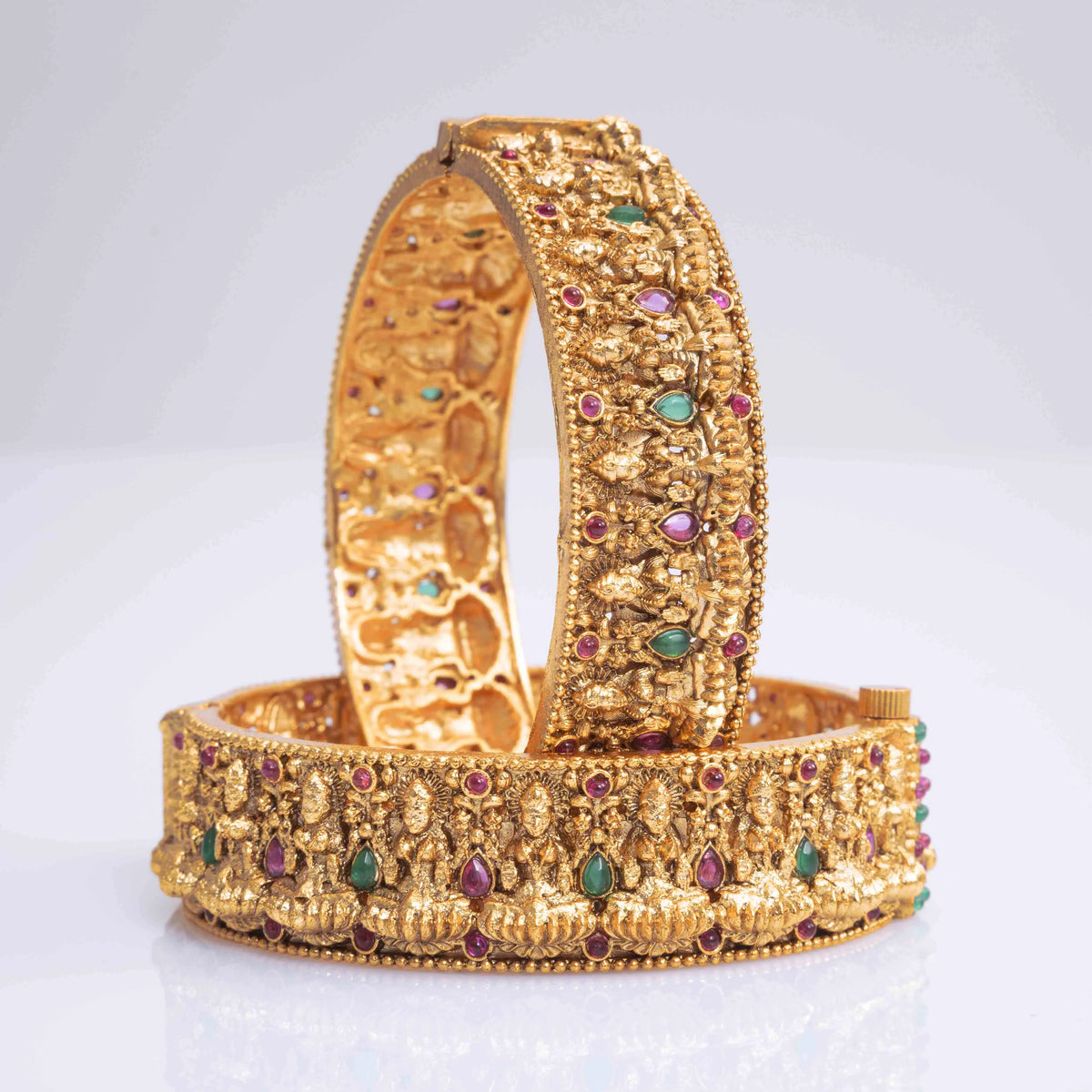 Handcrafted Laxmi Gold-Plated Bangle  K-990
