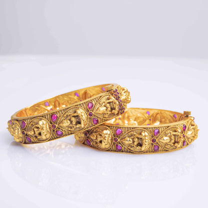 Divine Laxmi Gold-Plated Bangles K-978