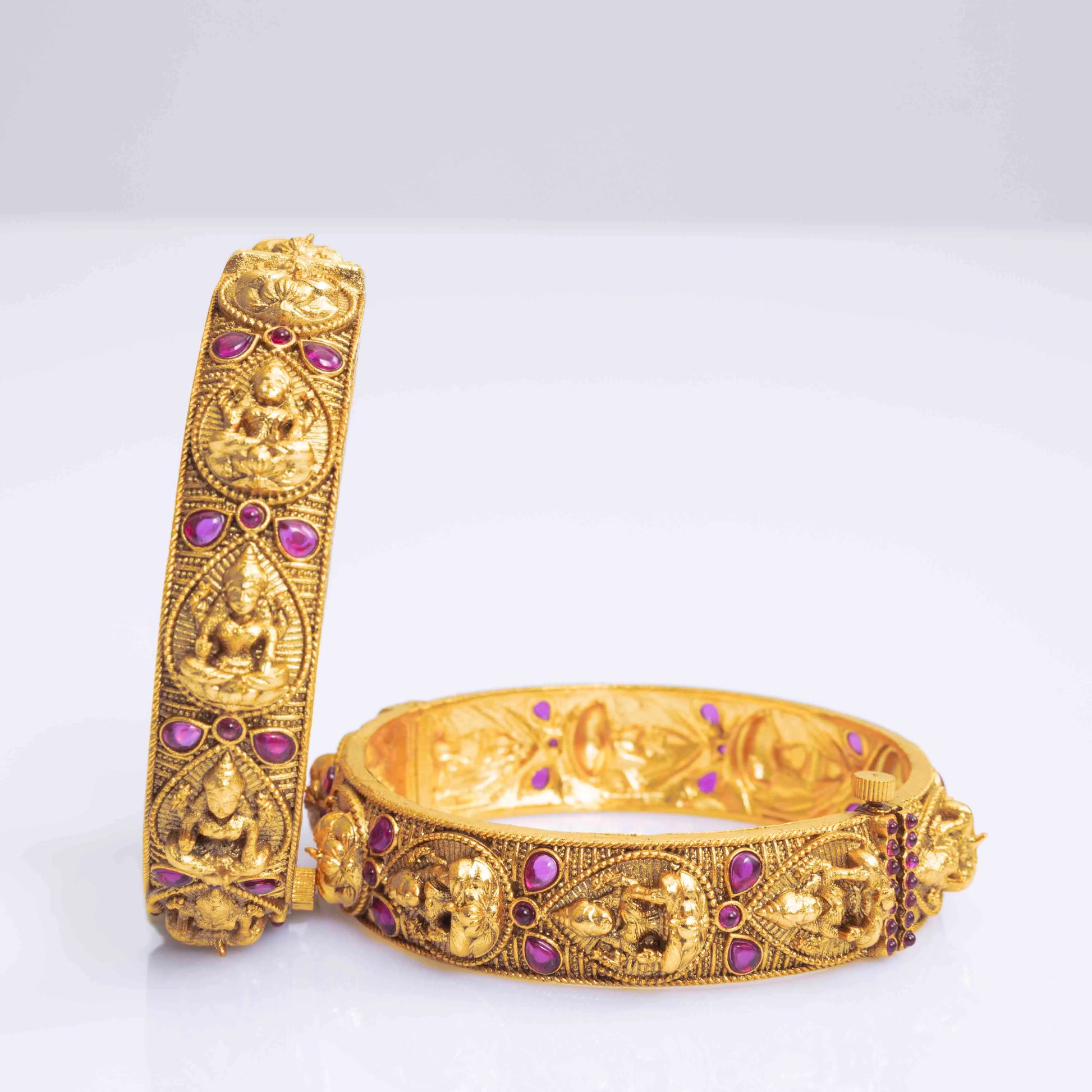 Divine Laxmi Gold-Plated Bangles K-978