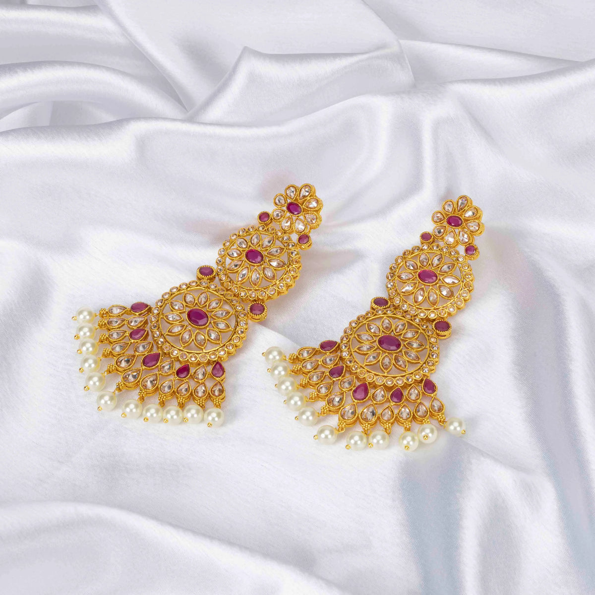 Antique Flower Long Jhumka C-488