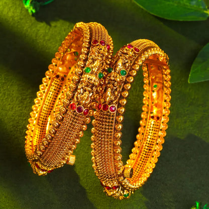 Minimalist Temple Bangles – Lightweight Gold-Plated Design