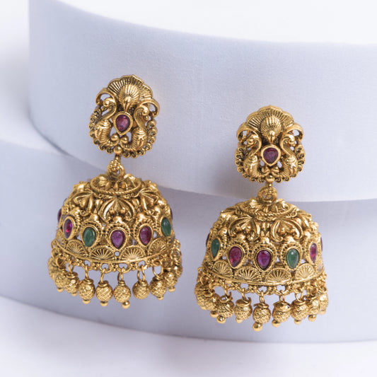 Majestic Peacock Glow Jhumka R-1163