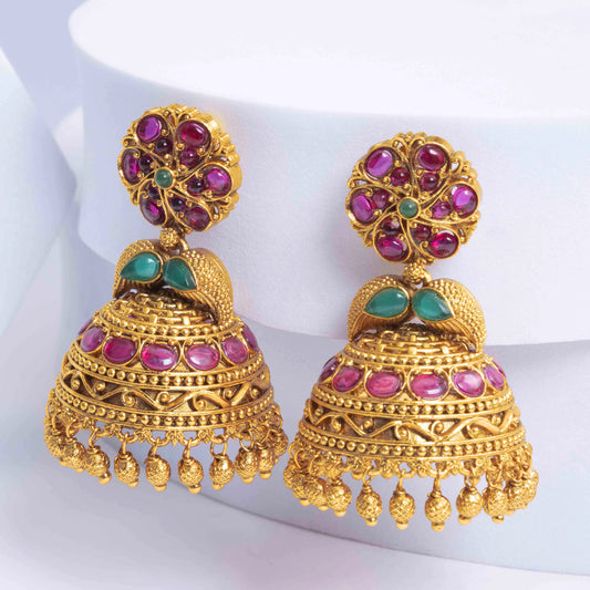 Traditional Gold-Plated Jhumka  R-1105