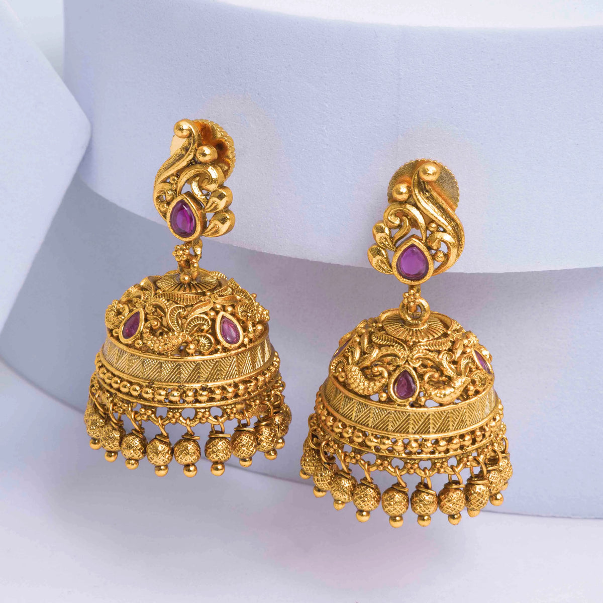 Heritage Temple Gold-Plated Bridal Jhumka R-1301