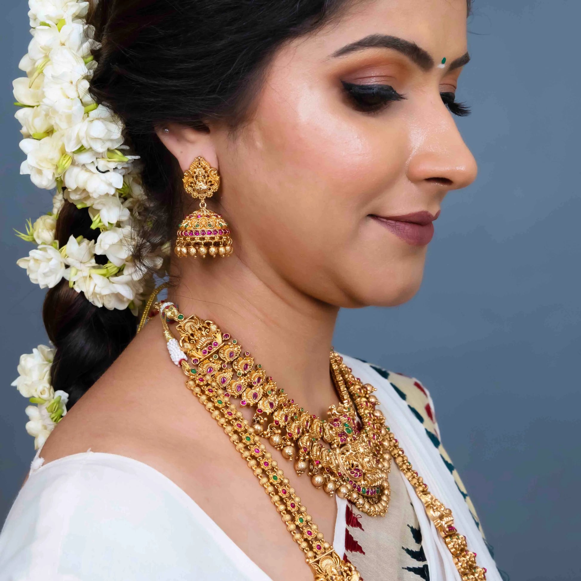 Temple Design Necklace Set 