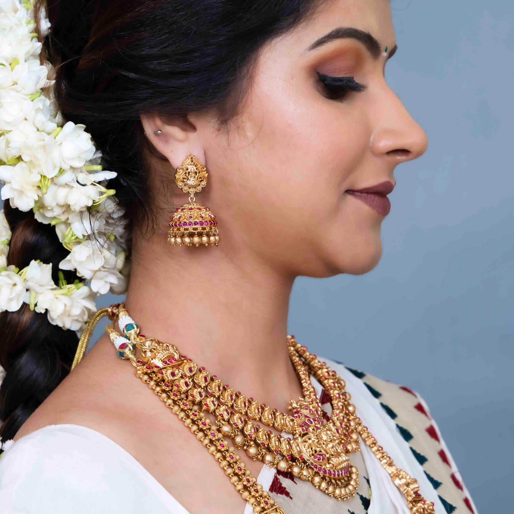 Temple Design Necklace Set 