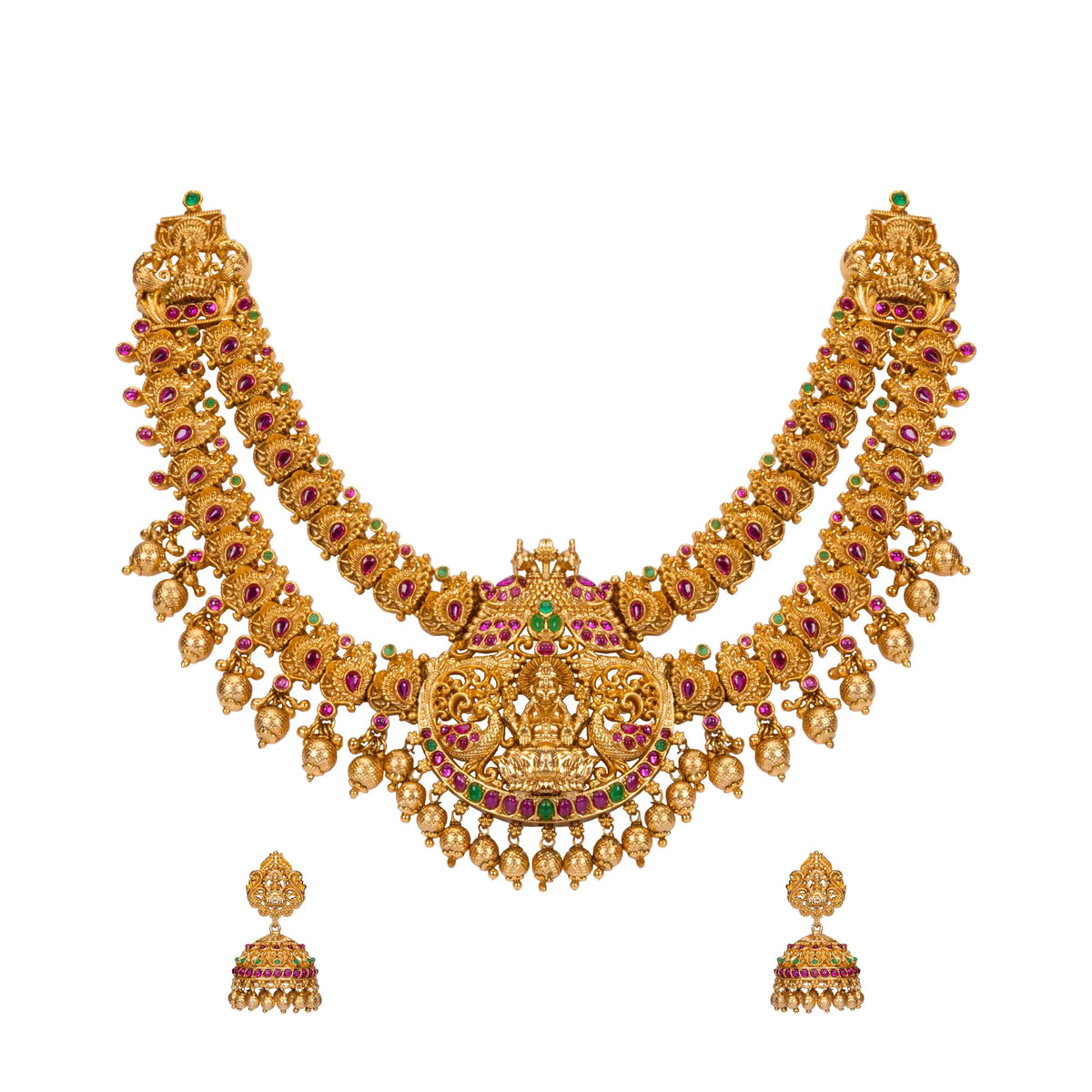 Temple Design Short Necklace Set 