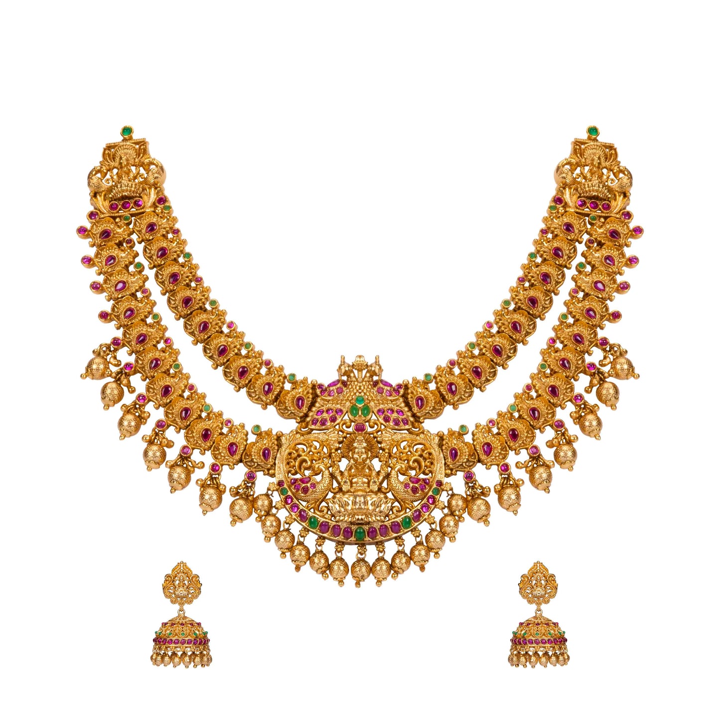 Temple Design Short Necklace Set 