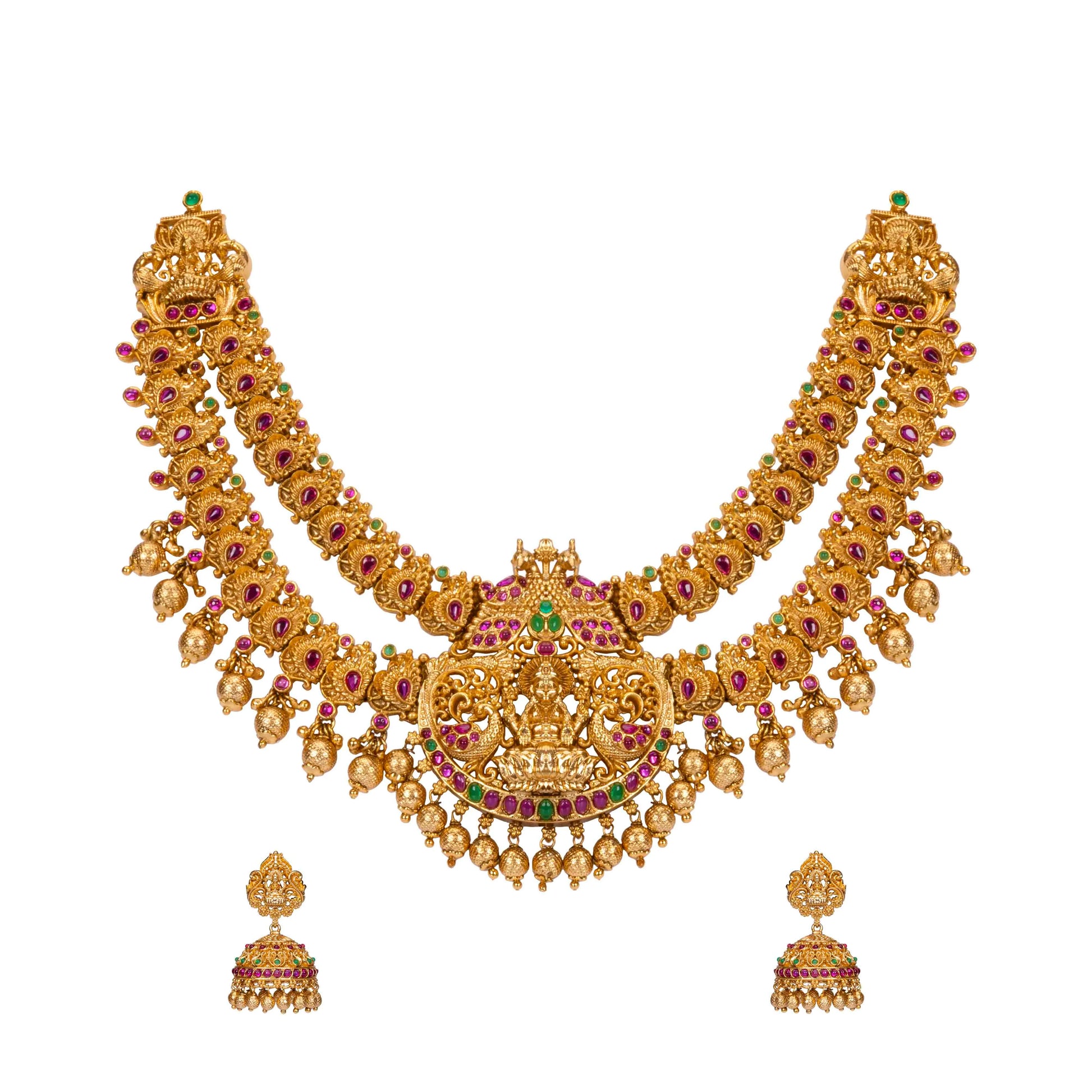 Temple Design Short Necklace Set 