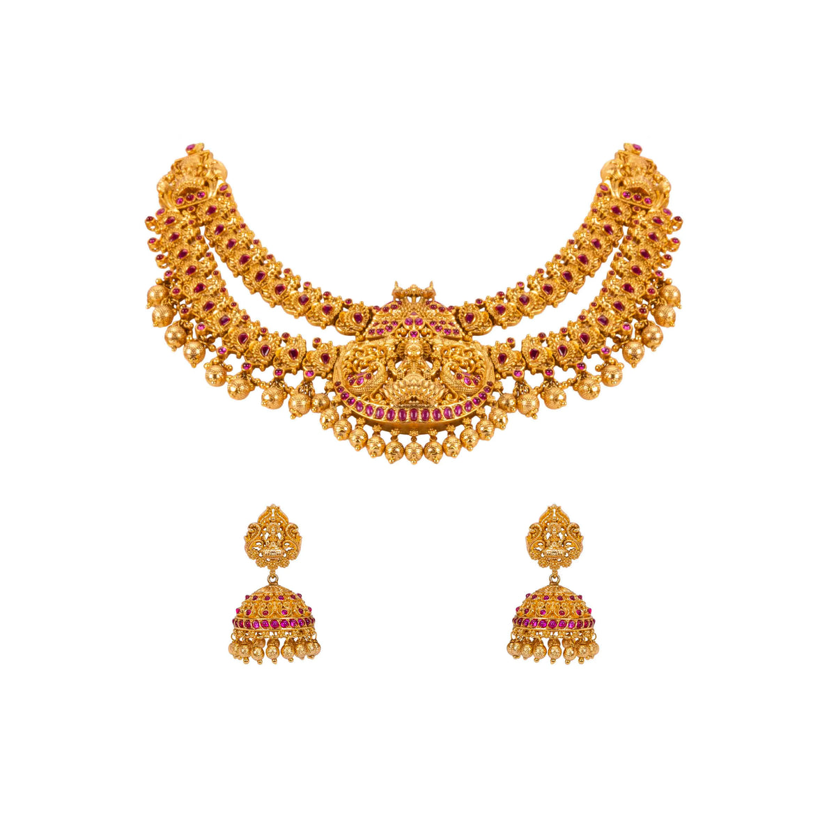 Temple Design Short Necklace Set