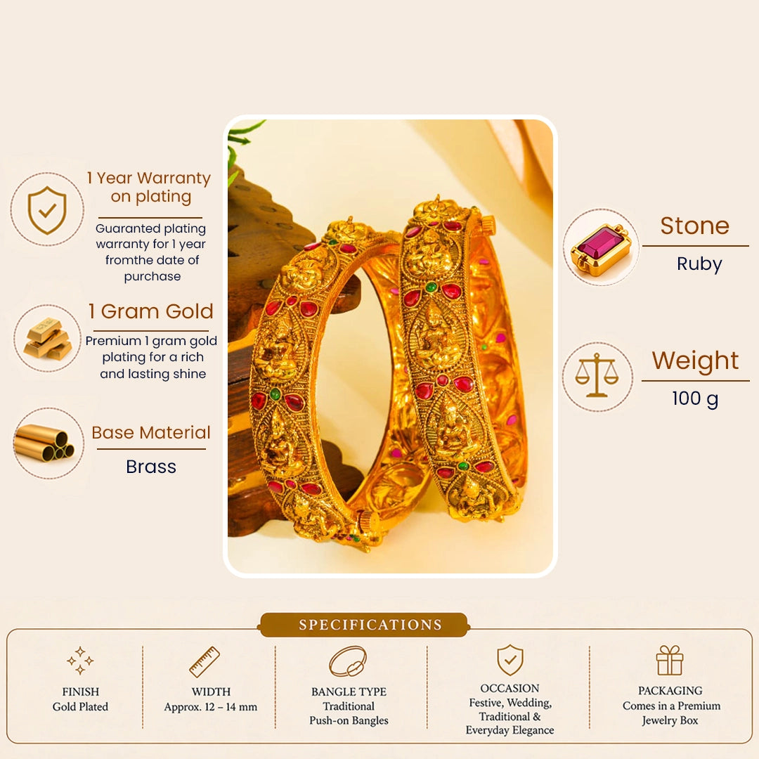 Divine Laxmi Gold-Plated Bangle K-978