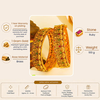 Handcrafted Laxmi Gold-Plated Bangle  K-990