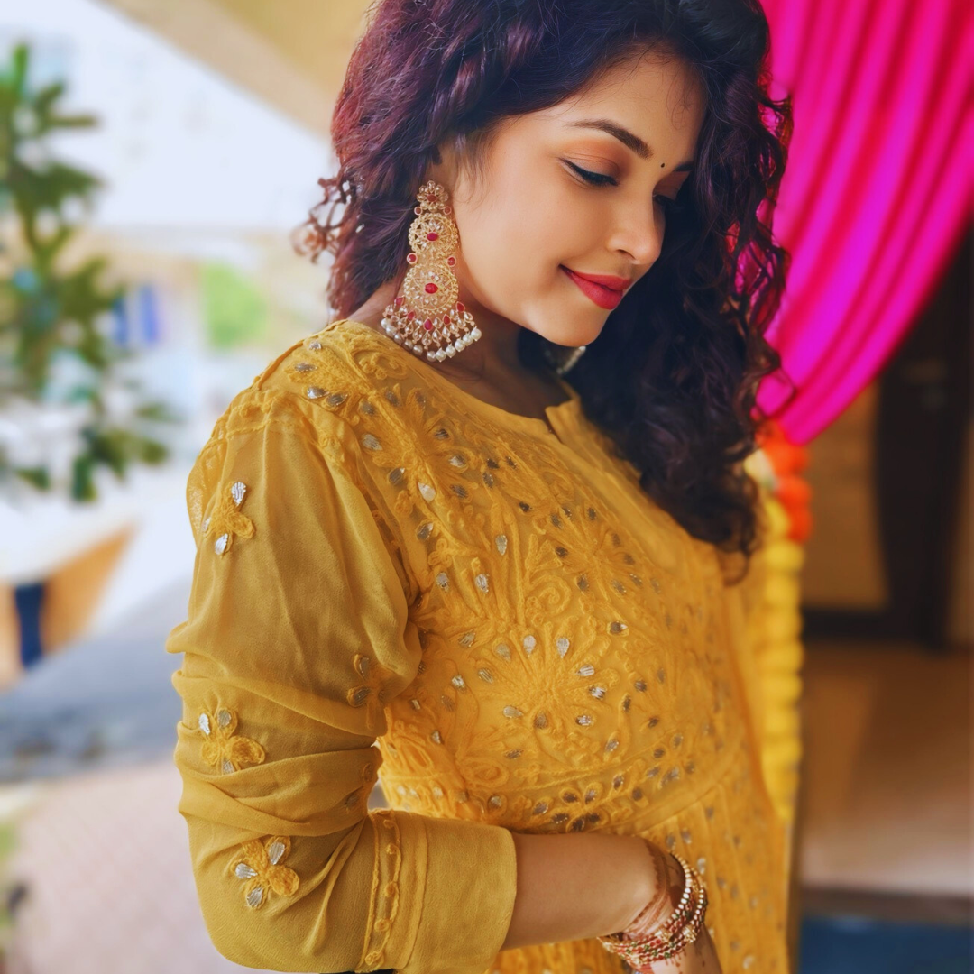 Antique Flower Long Jhumka C-488