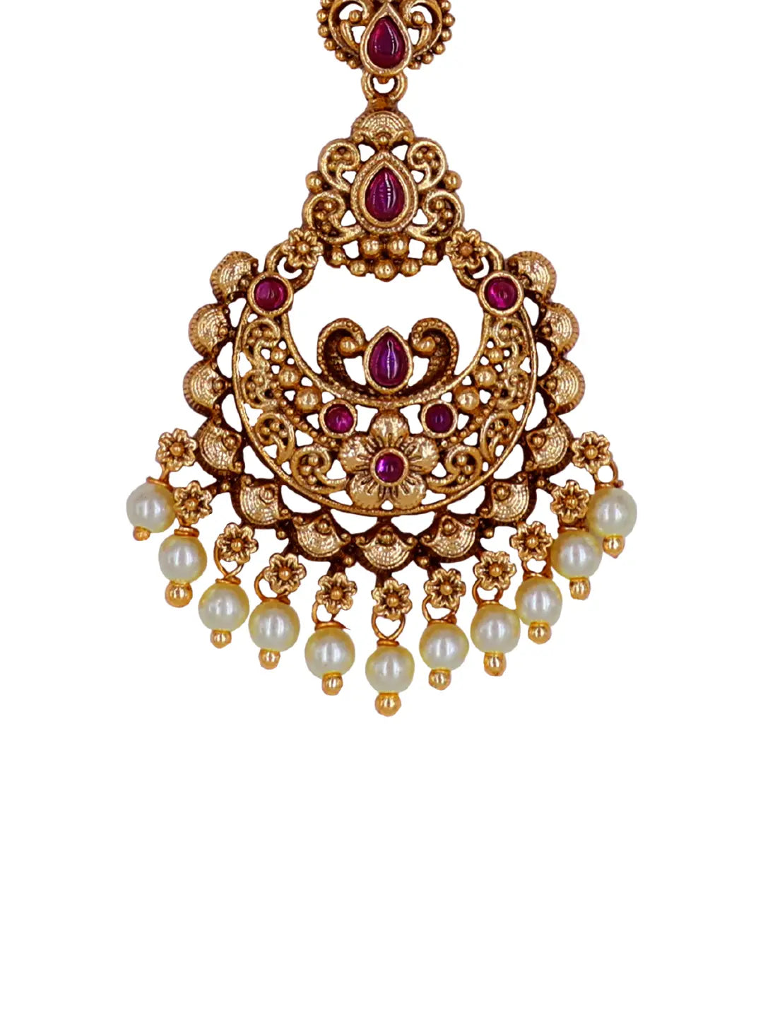 Exquisite Maang Tikka with Detailed Gold Plating