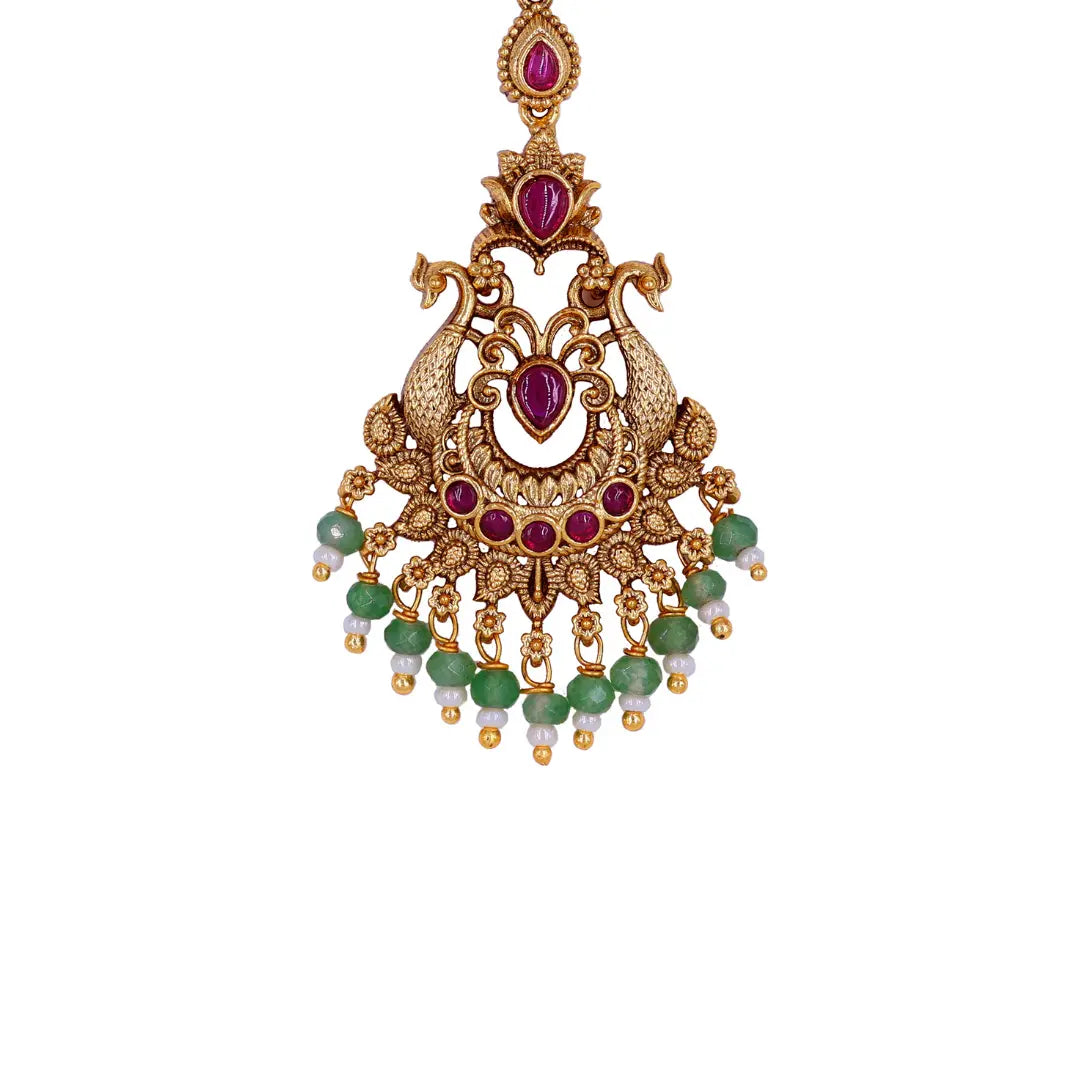 Antique Finish Maang Tikka for Wedding T-8