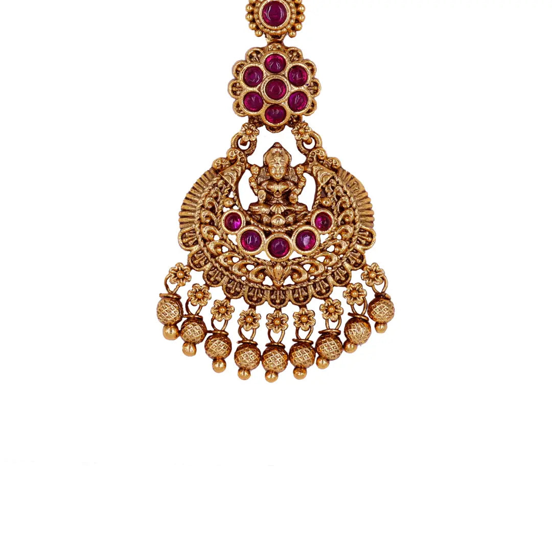 Handcrafted Lakshmi Temple Maang Tikka T-4