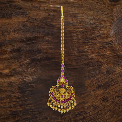 Bridal Temple Maang Tikka with Floral Motif R-1620