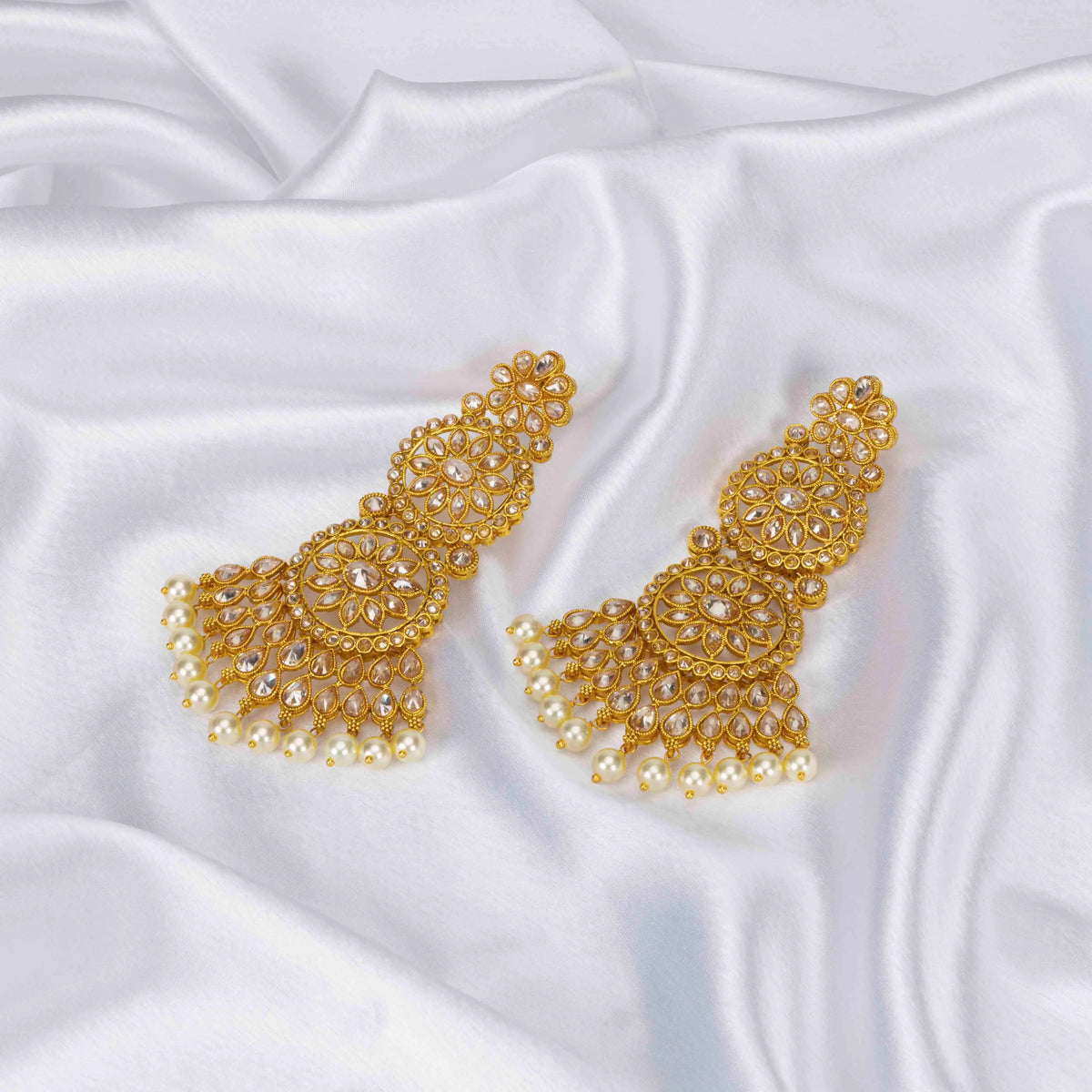 Antique Flower Long Jhumka C-488