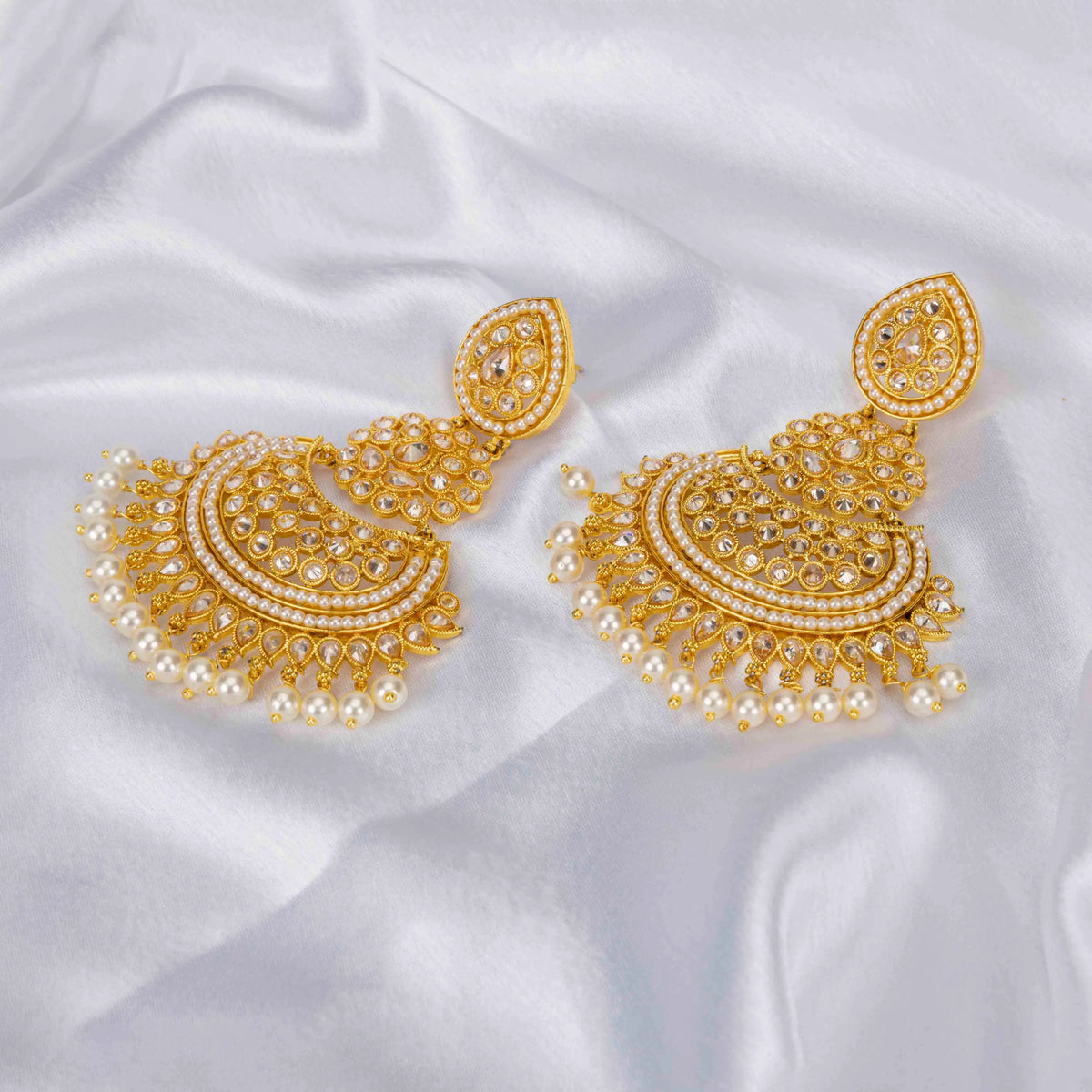 Antique Flower Gold-Plated Jhumka C-390