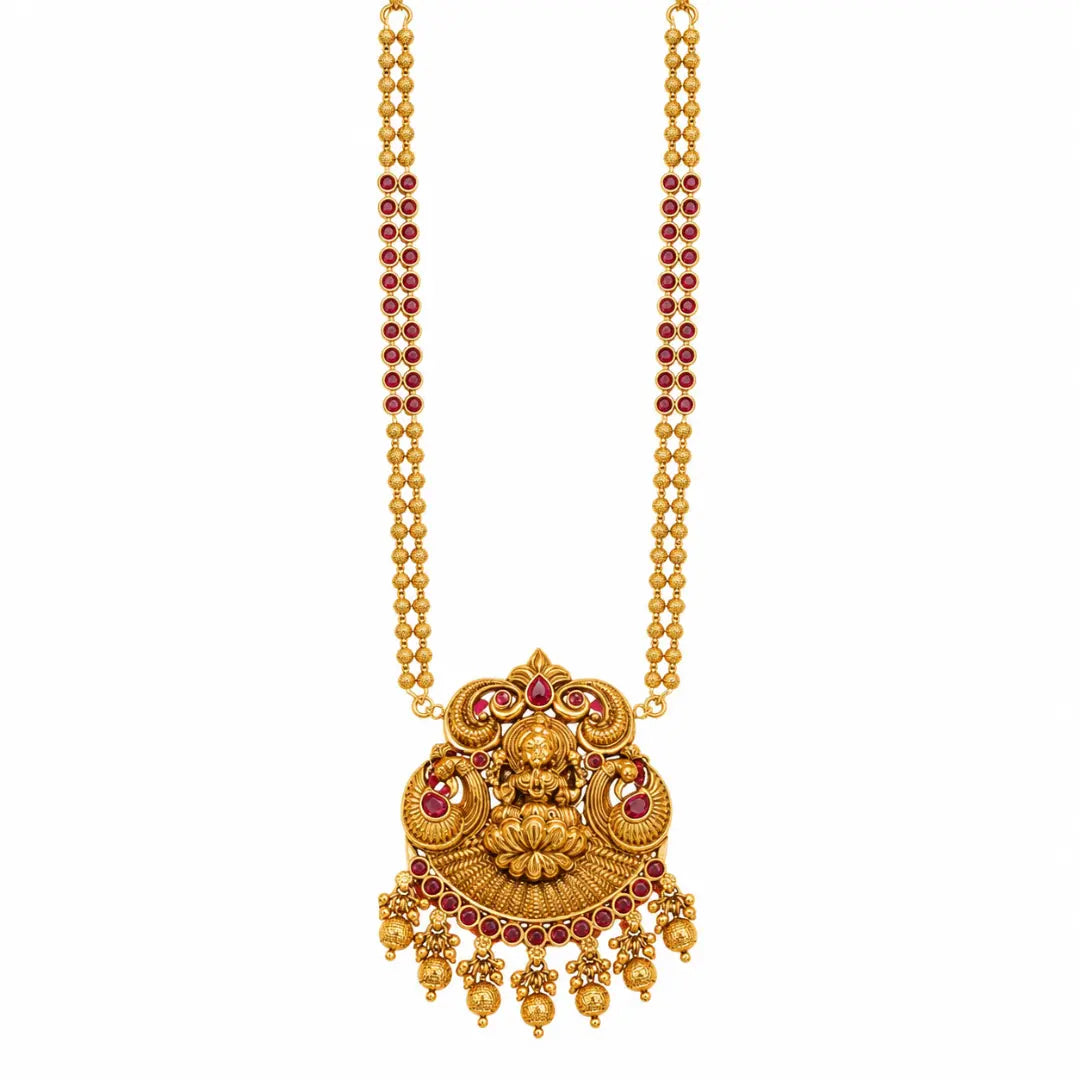 Royal Temple Pendant Set Handcrafted Laxmi P-1056