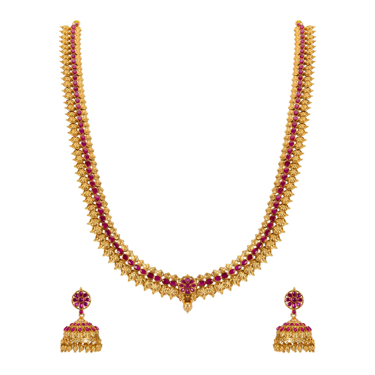 Long Designer Antique Necklace Set 