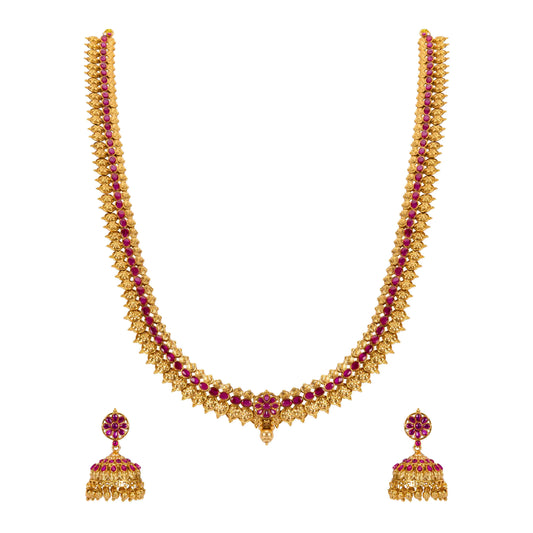 Long Designer Antique Necklace Set 