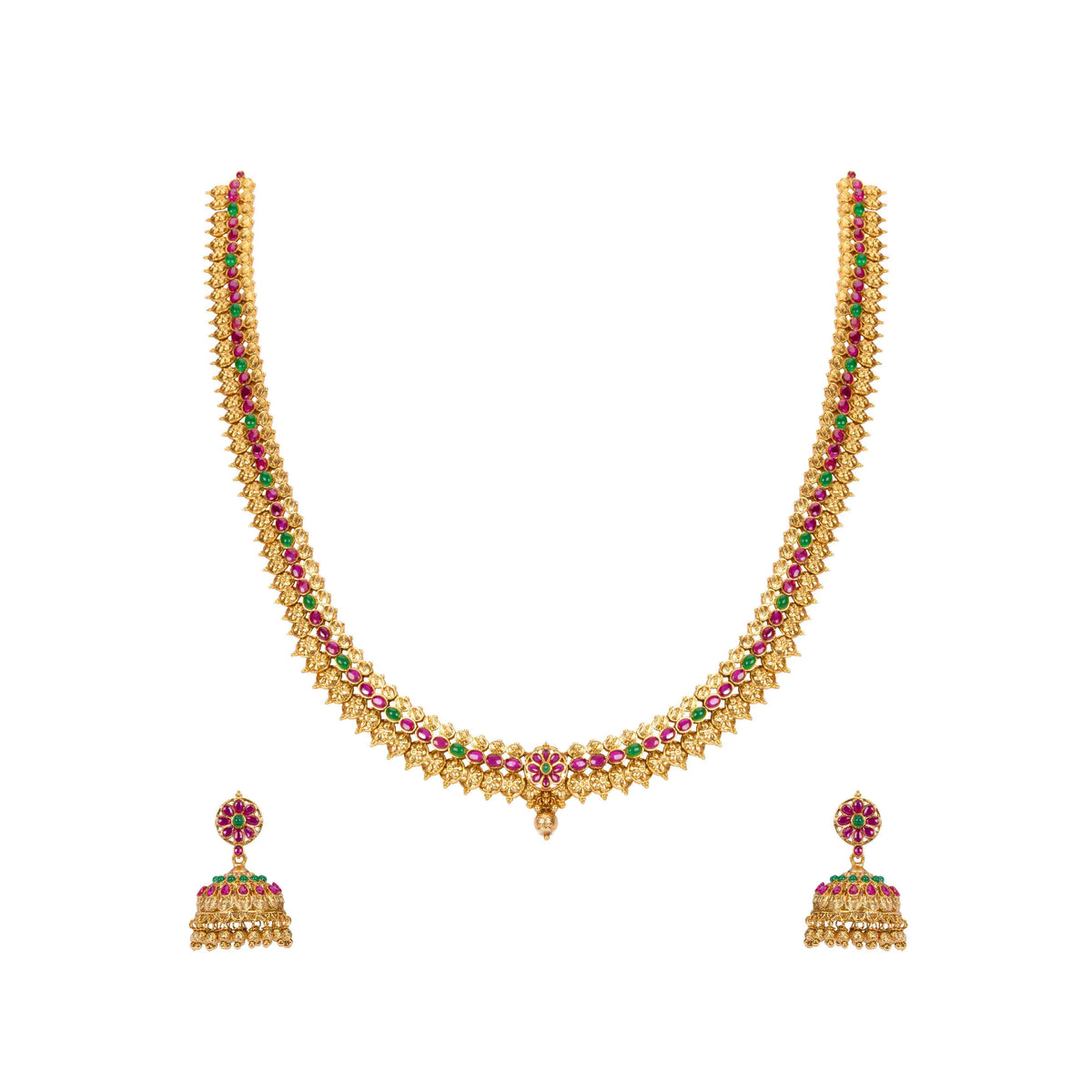 Long Designer Antique Necklace Set 