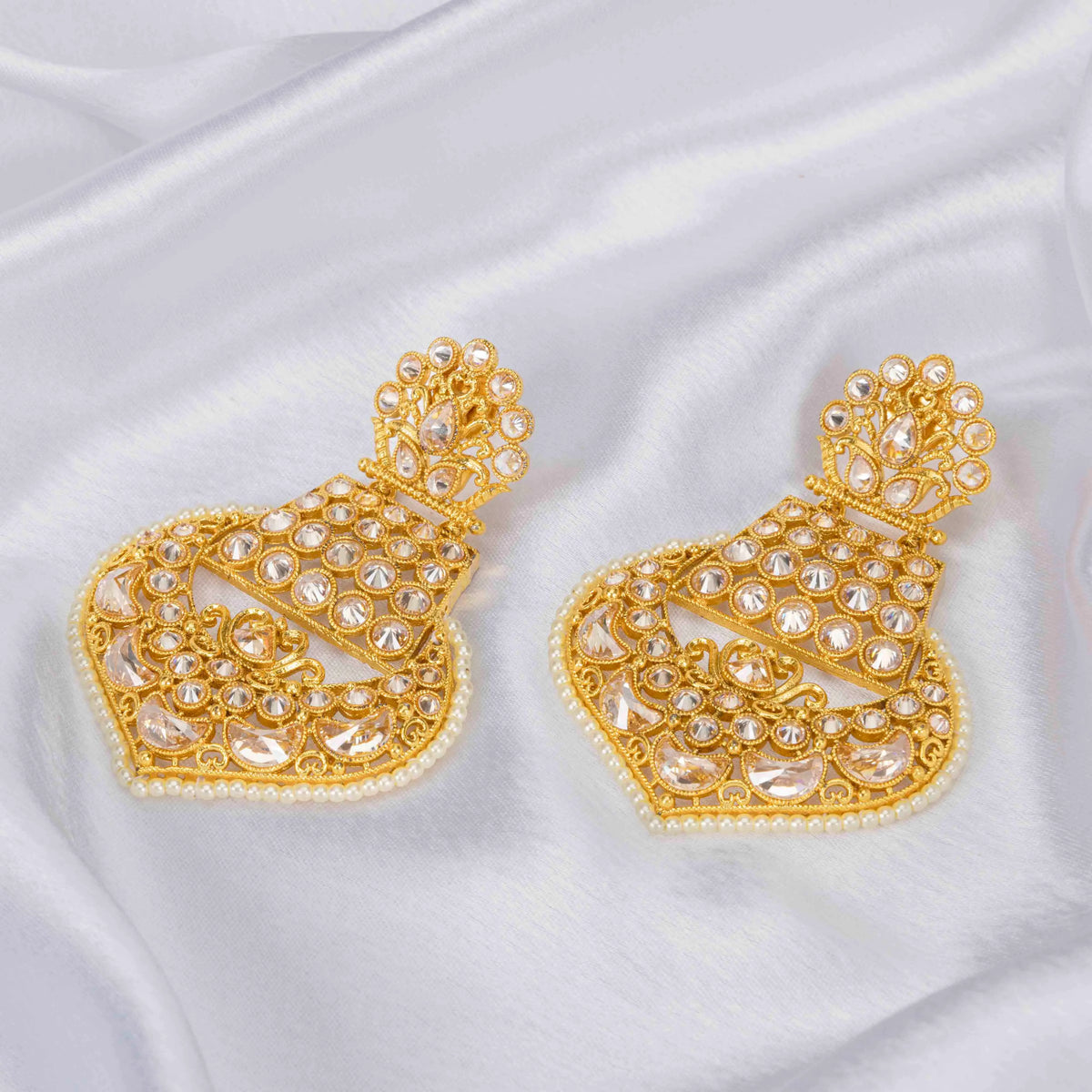 Antique Gold-Plated Long Jhumka  C-34