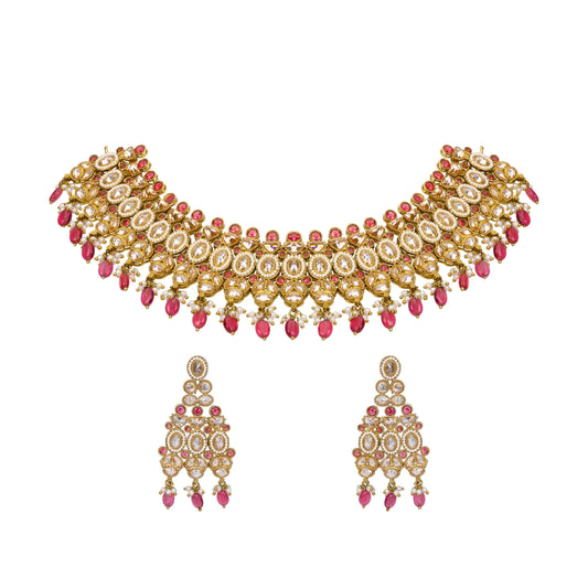 Elegant Gold-Plated Pearl Necklace Set