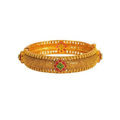 Antique Temple Gold plated bangles with Kemp Stones